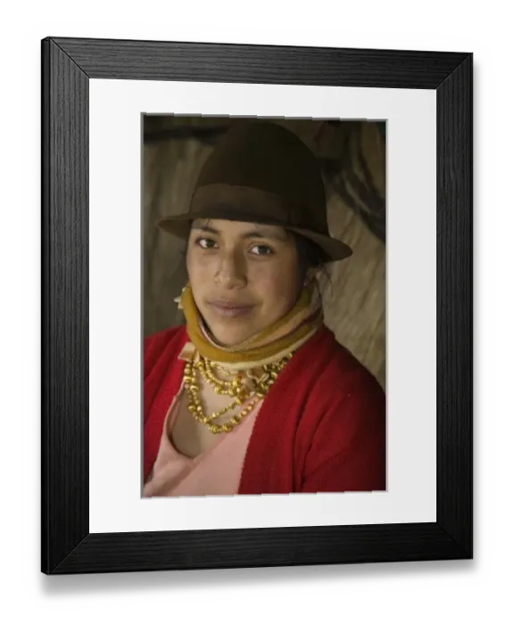 Framed Print : Ecuador, Zumbahua, woman in thatched hut. (MR) Framed Print : Ecuador, Zumbahua, woman in thatched hut. (MR)