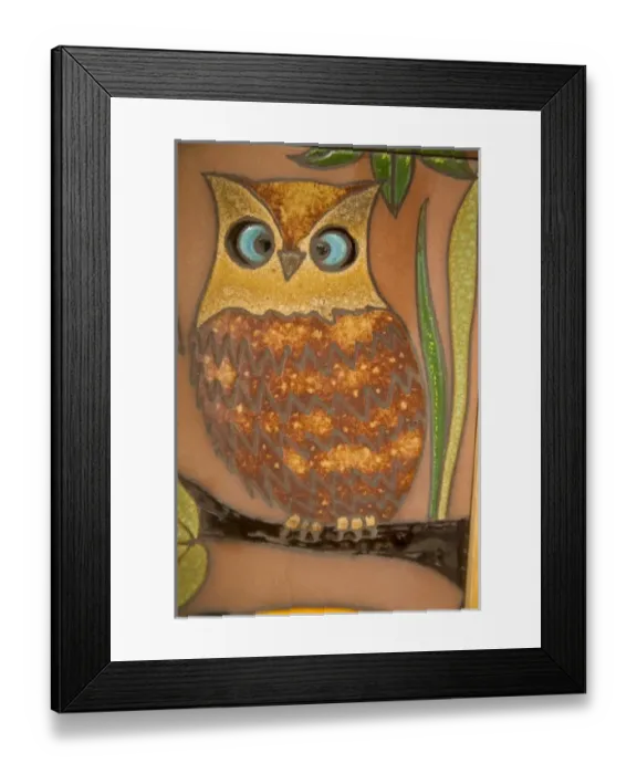 Framed Print : Ceramic tile of owl by Eduardo Vego, Cuenca, Ecuador Framed Print : Ceramic tile of owl by Eduardo Vego, Cuenca, Ecuador