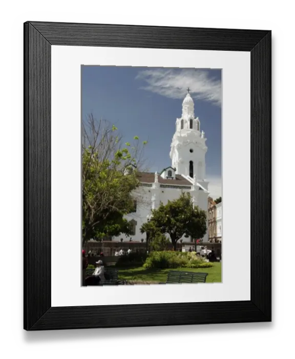Framed Print : Ecuador, Quito. One of the many historical churches concentrated in Quitos old town Framed Print : Ecuador, Quito. One of the many historical churches concentrated in Quitos old town
