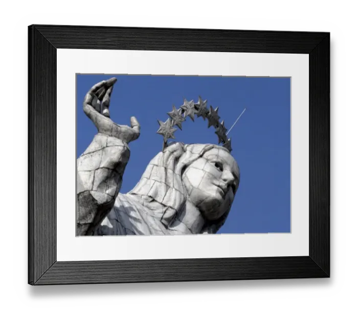 Framed Print : Ecuador, Quito. The Virgin of Panecillo watches over the capitol of Ecuador against a blue sky Framed Print : Ecuador, Quito. The Virgin of Panecillo watches over the capitol of Ecuador against a blue sky