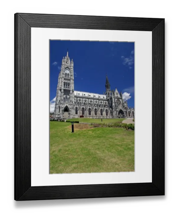 Framed Print : Americas, Ecuador, Quito. The Basilica del Voto Nacional, construction began in 1892