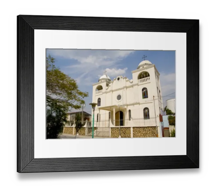 Framed Print : Catholic Cathedral in remote village of Flores Guatemala Framed Print : Catholic Cathedral in remote village of Flores Guatemala