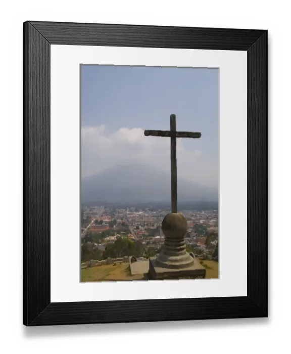 Framed Print : Central America, Guatemala, Antigua, Cross Hill called Cerro de la Cruz on mountain Framed Print : Central America, Guatemala, Antigua, Cross Hill called Cerro de la Cruz on mountain