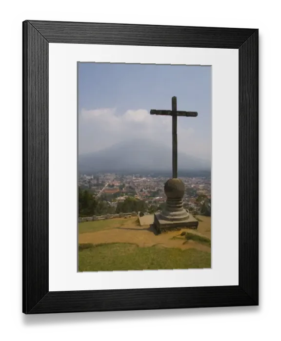 Framed Print : Central America, Guatemala, Antigua, Cross Hill called Cerro de la Cruz on mountain Framed Print : Central America, Guatemala, Antigua, Cross Hill called Cerro de la Cruz on mountain