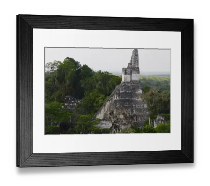 Framed Print : Guatemala, Tikal. Temple 1 seen from temple 5 Framed Print : Guatemala, Tikal. Temple 1 seen from temple 5