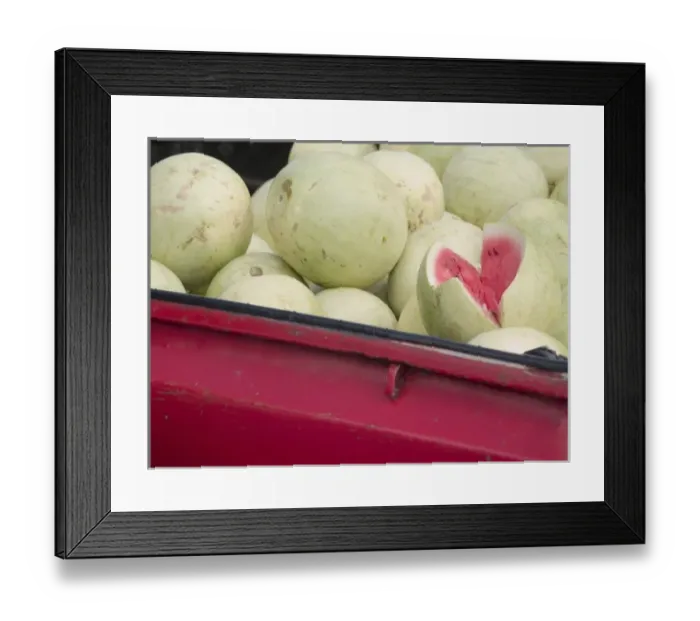 Framed Print : Guatemala, Antigua, Fruit for sale with sample showing in a market Framed Print : Guatemala, Antigua, Fruit for sale with sample showing in a market