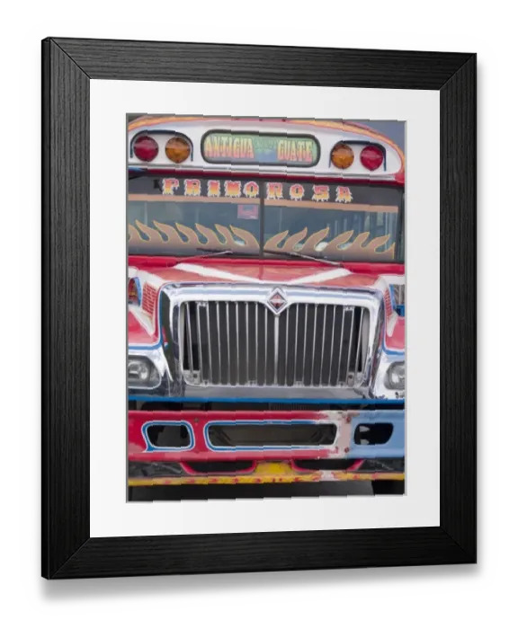 Framed Print : Guatemala, Antigua, bus station where former American school buses now serve as Guatemala s Framed Print : Guatemala, Antigua, bus station where former American school buses now serve as Guatemala s