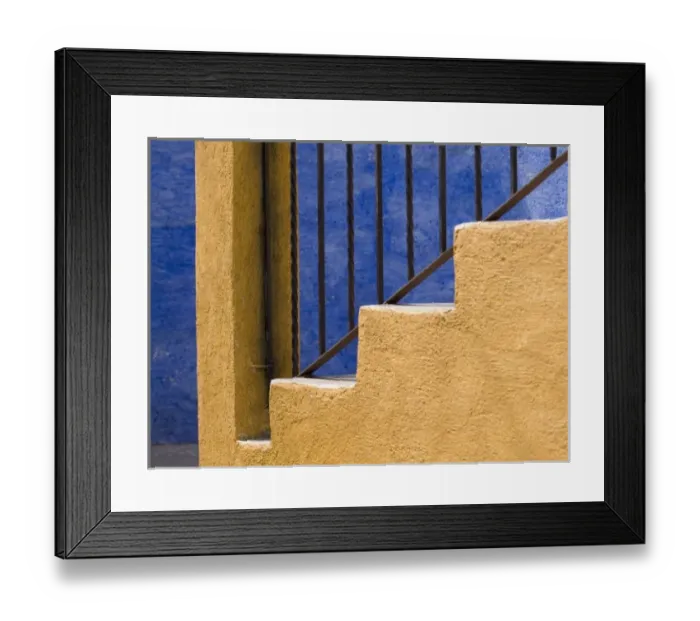 Framed Print : San Lucas Tolliman, Guatemala. Brightly painted staircase Framed Print : San Lucas Tolliman, Guatemala. Brightly painted staircase