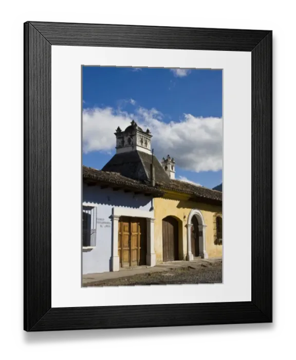 Framed Print : Guatemala, Antigua. A typical colorful street in Antigua Framed Print : Guatemala, Antigua. A typical colorful street in Antigua