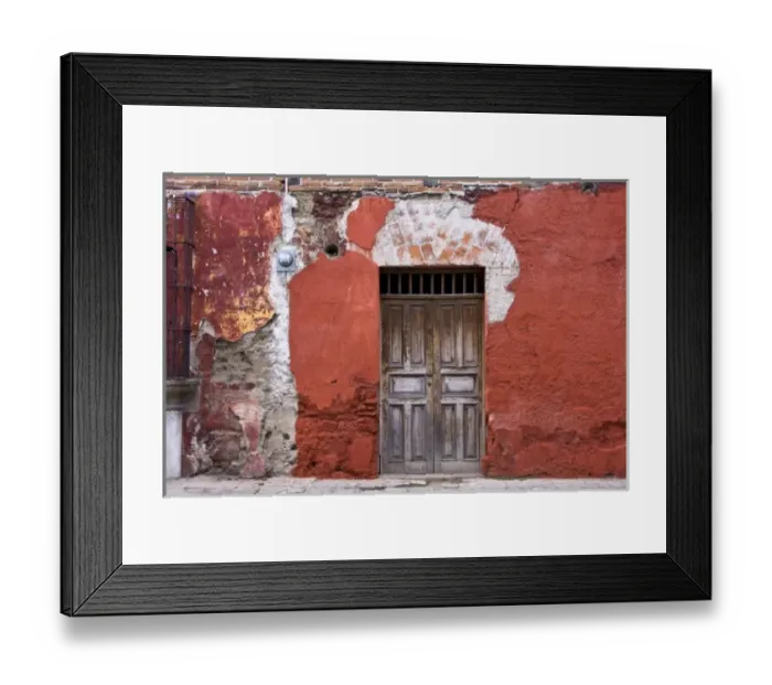 Framed Print : Guatemala, Antigua. An old wooden door and colorful wall along the streets of Antigua Framed Print : Guatemala, Antigua. An old wooden door and colorful wall along the streets of Antigua