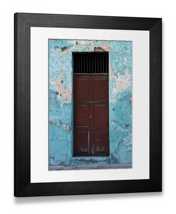 Framed Print : Guatemala, Antigua. Peeling paint and doorway Antigua, Guatemala
