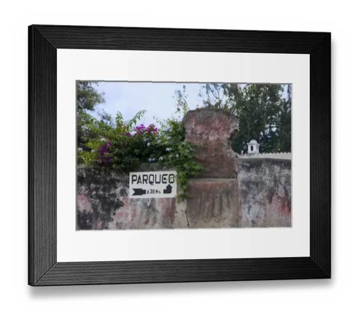 Framed Print : Guatemala, Antigua. Sign pointing the way to the church entrance Framed Print : Guatemala, Antigua. Sign pointing the way to the church entrance