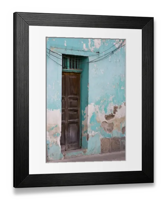 Framed Print : Guatemala, Antigua. Wooden door entryway of home in the town of Antigua