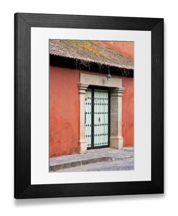 Framed Print : Guatemala, Antigua. A colonial house with ornate door in the town of Antigua Framed Print : Guatemala, Antigua. A colonial house with ornate door in the town of Antigua