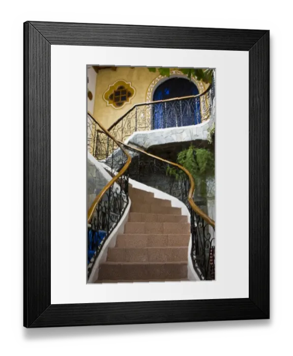 Framed Print : Guatemala, Antigua. Stairway leading to rooms of small boutique hotel in Antigua Framed Print : Guatemala, Antigua. Stairway leading to rooms of small boutique hotel in Antigua