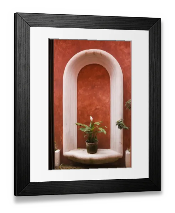 Framed Print : Guatemala, Antigua. Potted Calla Lily plant as decoration in small boutique hotel in Antigua Framed Print : Guatemala, Antigua. Potted Calla Lily plant as decoration in small boutique hotel in Antigua
