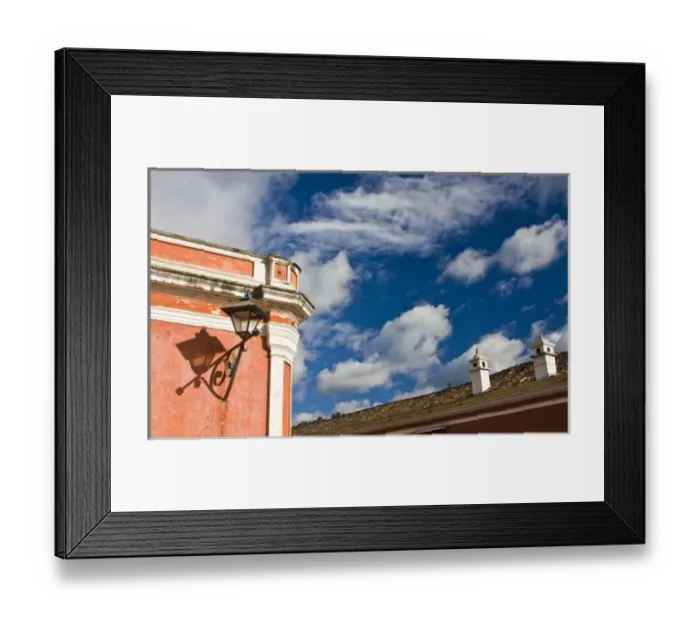 Framed Print : Guatemala, Antigua. Lantern on a street corner building in the town of Antigua Framed Print : Guatemala, Antigua. Lantern on a street corner building in the town of Antigua