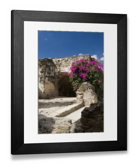 Framed Print : Guatemala, Antigua. The grounds of the Casa Santo Domingo hotel