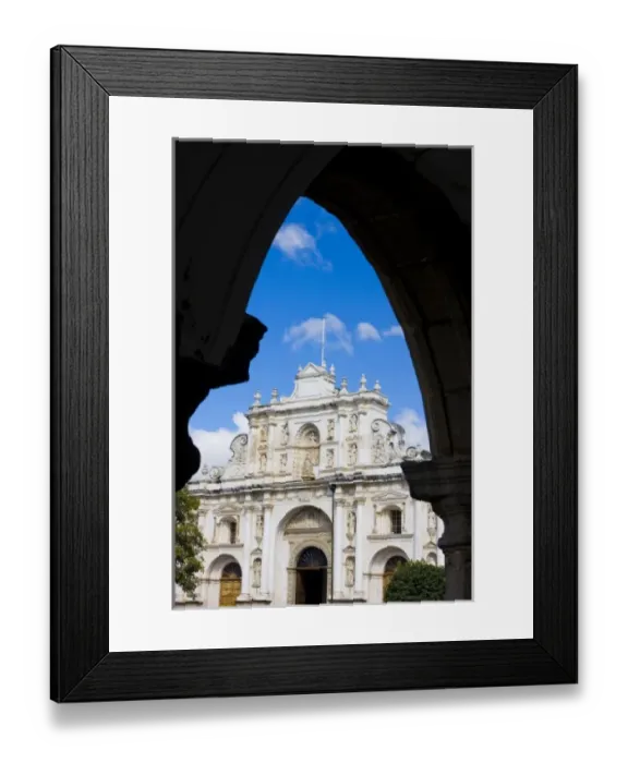 Framed Print : Guatemala, Antigua. The Cathedral de Antigua