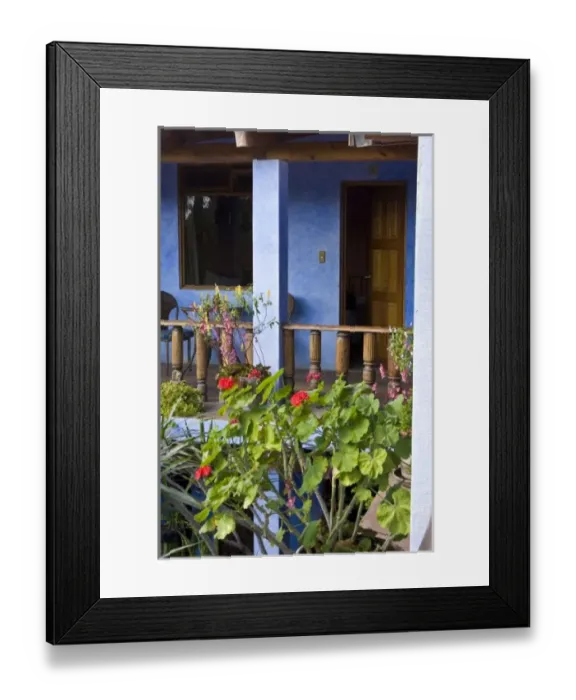 Framed Print : Unknown. Central America, Guatemala, Antigua. Second floor balcony of a hotel in Antigua