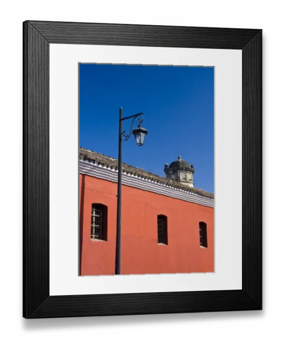 Framed Print : Guatemala, Antigua. Brightly painted building in Antigua Framed Print : Guatemala, Antigua. Brightly painted building in Antigua