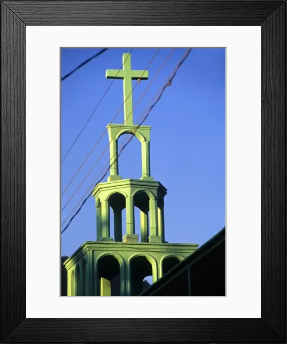 Framed Print : Americas, central America, Guatemala, Panajachel. Another cross and another church Framed Print : Americas, central America, Guatemala, Panajachel. Another cross and another church