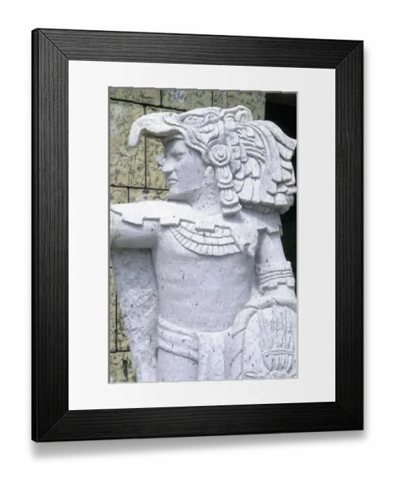 Framed Print : Aztec Statue of warrior in Puerto Vallarta Mexico Framed Print : Aztec Statue of warrior in Puerto Vallarta Mexico
