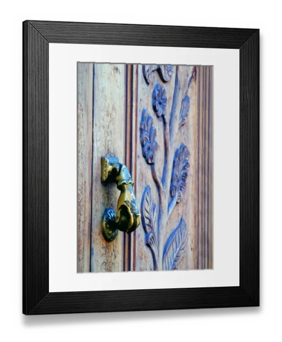 Framed Print : Mexico, San Miguel de Allende, Hand wooden door knocker Framed Print : Mexico, San Miguel de Allende, Hand wooden door knocker