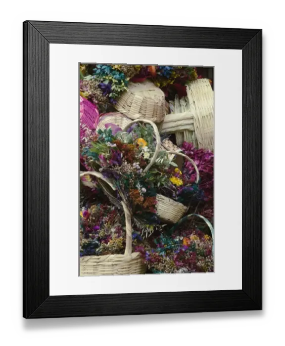 Framed Print : Mexico, San Miguel de Allende, The Jardin, Plaza Principal, Dried Flowers at Outdoor Market