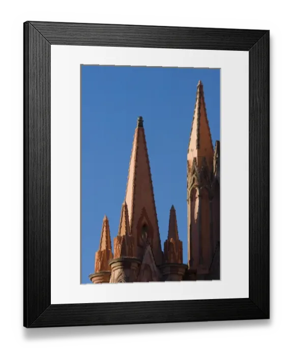 Framed Print : Mexico, San Miguel de Allende. Daytime detail of La Parroquia church spires Framed Print : Mexico, San Miguel de Allende. Daytime detail of La Parroquia church spires