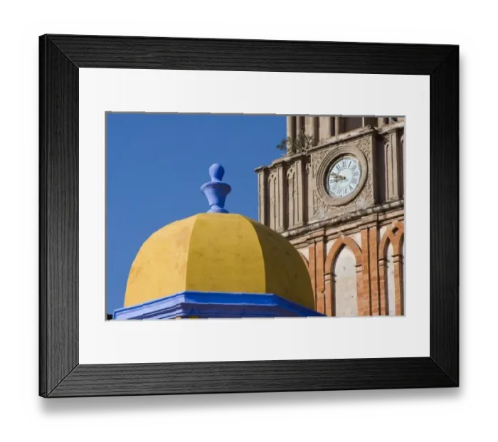 Framed Print : Mexico, San Miguel de Allende. Yellow dome of Church of San Rafael with clock Framed Print : Mexico, San Miguel de Allende. Yellow dome of Church of San Rafael with clock