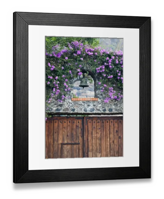 Framed Print : Mexico. Close-up of wooden door and bell Framed Print : Mexico. Close-up of wooden door and bell