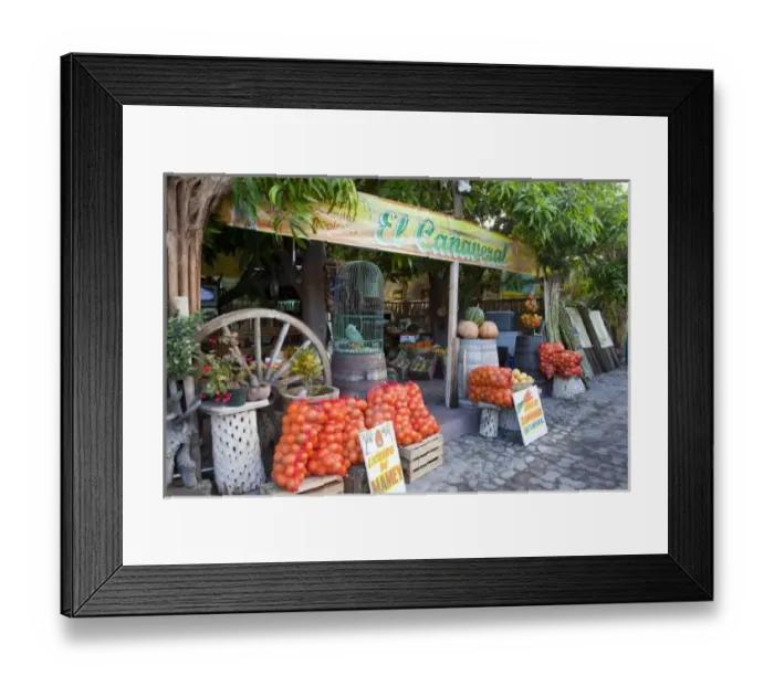 Framed Print : Fruit stand in downtown Loreto, Mexico