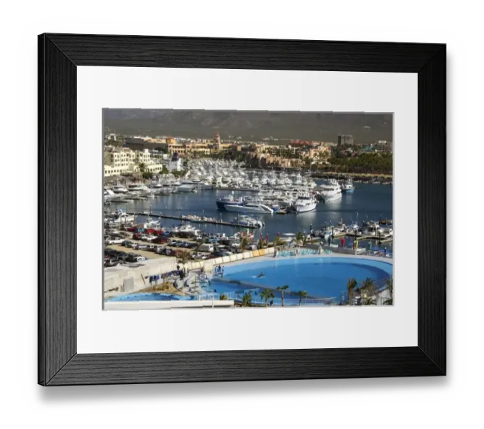 Framed Print : North America, Mexico, State of Baja California Sur, Cabo San Lucas. Overview of Framed Print : North America, Mexico, State of Baja California Sur, Cabo San Lucas. Overview of