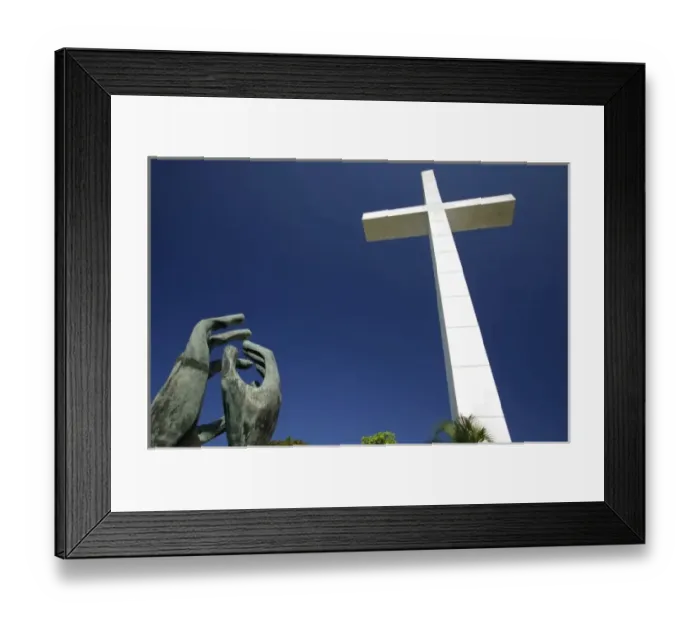 Framed Print : North America, Mexico, State of Guerrero, Acapulco, Las Brisas. Chapel of Peace with Framed Print : North America, Mexico, State of Guerrero, Acapulco, Las Brisas. Chapel of Peace with