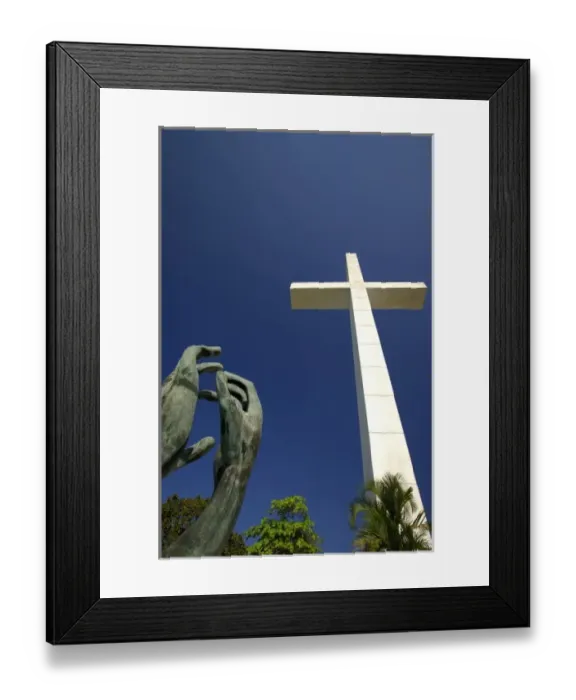 Framed Print : North America, Mexico, State of Guerrero, Acapulco, Las Brisas. Chapel of Peace with Framed Print : North America, Mexico, State of Guerrero, Acapulco, Las Brisas. Chapel of Peace with
