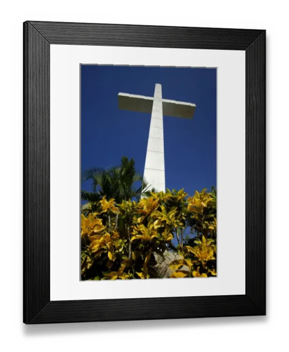 Framed Print : North America, Mexico, State of Guerrero, Acapulco, Las Brisas. Chapel of Peace cross Framed Print : North America, Mexico, State of Guerrero, Acapulco, Las Brisas. Chapel of Peace cross