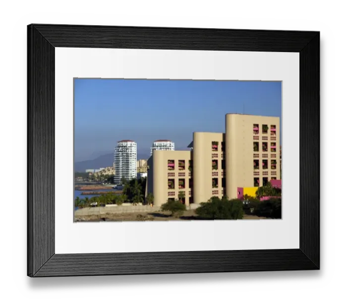 Framed Print : North America, Mexico, State of Jalisco, Puerto Vallarta. Typical resorts along Framed Print : North America, Mexico, State of Jalisco, Puerto Vallarta. Typical resorts along