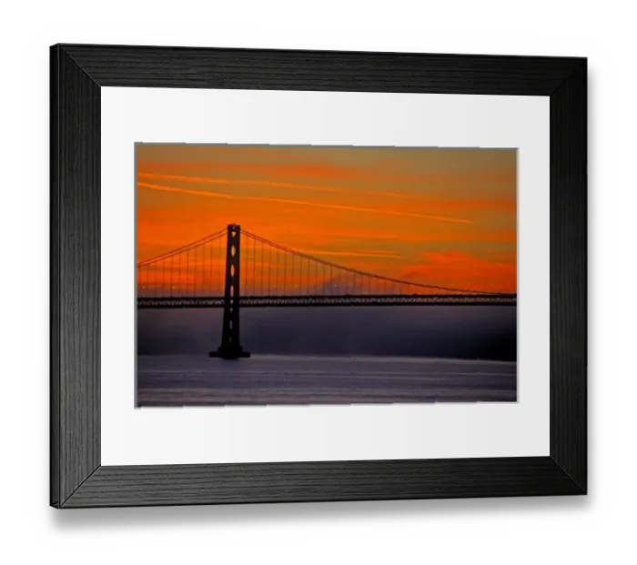 Framed Print : North America, USA, California, San Francisco. Sunrise & fog over the San Francisco Bay Bridge Framed Print : North America, USA, California, San Francisco. Sunrise & fog over the San Francisco Bay Bridge