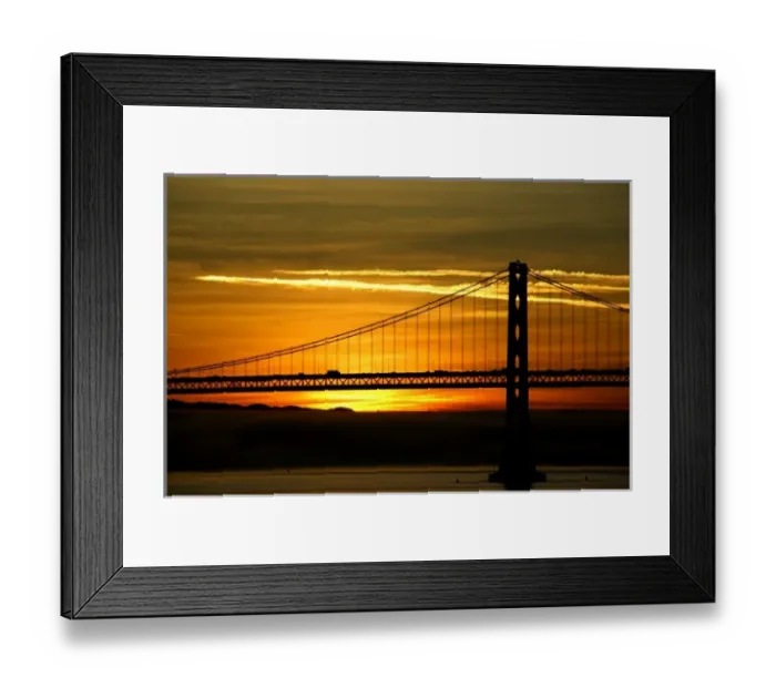 Framed Print : North America, USA, California, San Francisco. Sunrise & fog over the San Francisco Bay Bridge