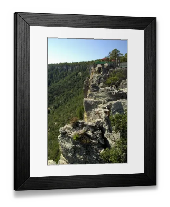 Framed Print : Mexico, State of Chihuahua, Copper Canyon. Divisadero overlook located on canyon rim Framed Print : Mexico, State of Chihuahua, Copper Canyon. Divisadero overlook located on canyon rim