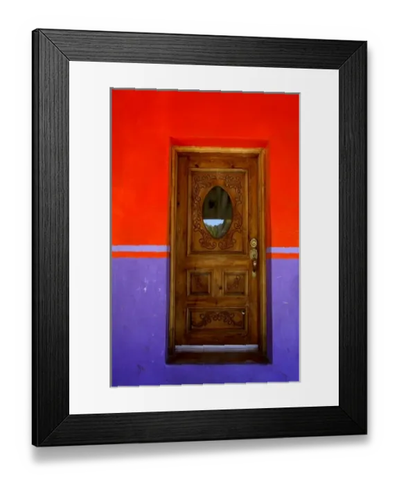 Framed Print : Mexico, State of Chihuahua, Copper Canyon, Creel. Typical street scene, colorful doorway Framed Print : Mexico, State of Chihuahua, Copper Canyon, Creel. Typical street scene, colorful doorway