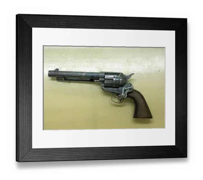 Framed Print : Mexico, Chihuahua. Home of Pancho Villa. 38 revolver. THIS IMAGE HAS SOME RESTRICTIONS
