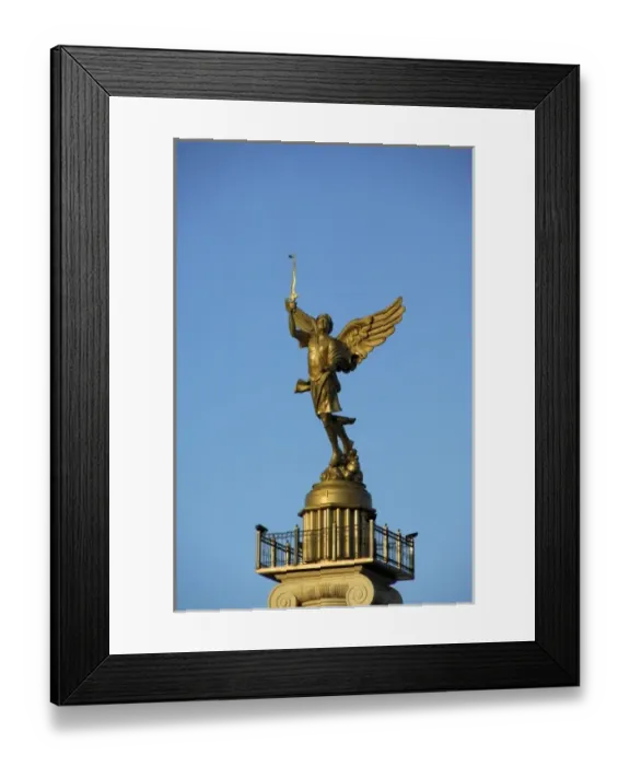 Framed Print : Mexico, Chihuahua. Winged Freedom statue in historic city square. THIS IMAGE HAS