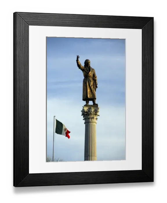 Framed Print : Mexico, Chihuahua. Bronze statue in historic downtown square Framed Print : Mexico, Chihuahua. Bronze statue in historic downtown square