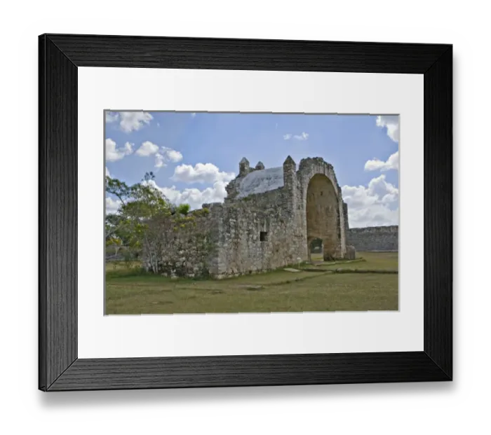 Framed Print : North America, Mexico, Yucatan, Merida. An old Christian chapel built upon the ruins