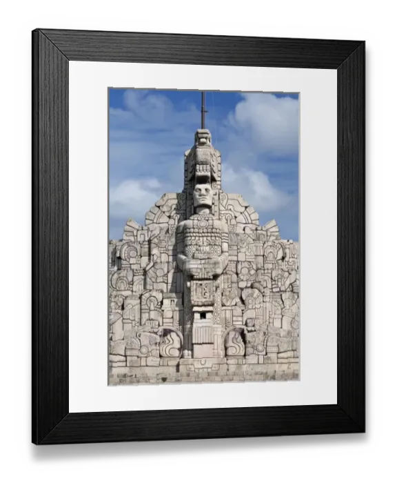 Framed Print : North America, Mexico, Yucatan, Merida. Monument to the Motherland at the head of the Paseo Montejo