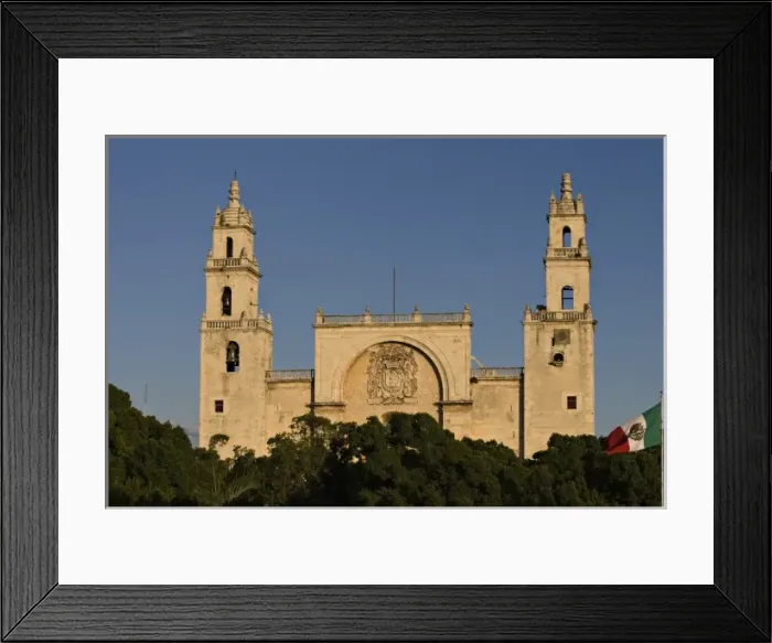 Framed Print : Mexico, Yucatan, Merida. The Cathedral, or Catedral, de San Idelfonso in late afternoon light