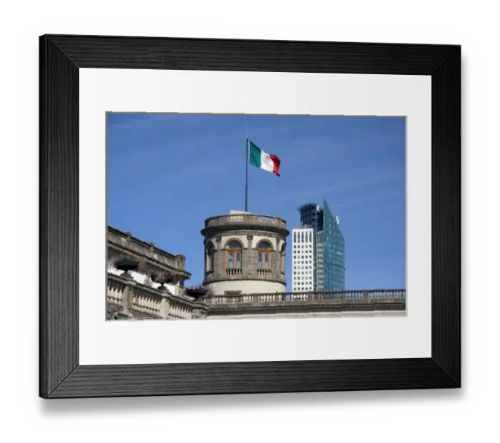 Framed Print : The watchtower known as Caballero Alto of the Chapultepec Castle with the Torre Mayor Framed Print : The watchtower known as Caballero Alto of the Chapultepec Castle with the Torre Mayor