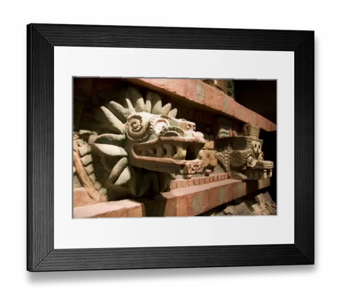 Framed Print : Carved serpent head is an artifact from Teotihuacan on display at the National Museum Framed Print : Carved serpent head is an artifact from Teotihuacan on display at the National Museum